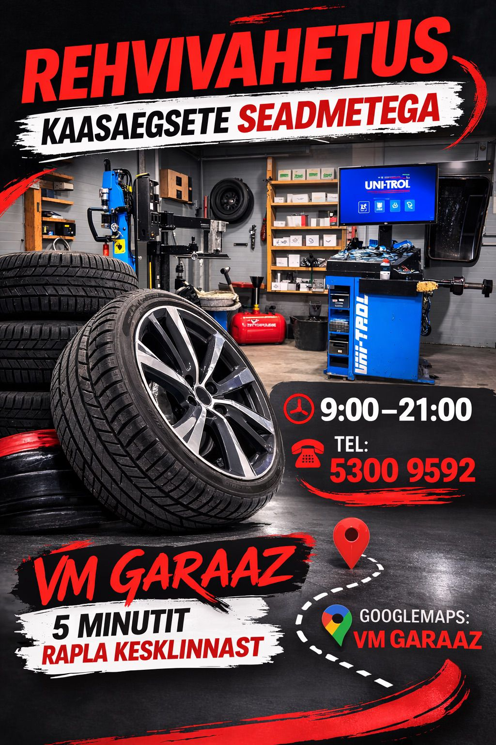 VM Garaaž rehvivahetuse reklaam